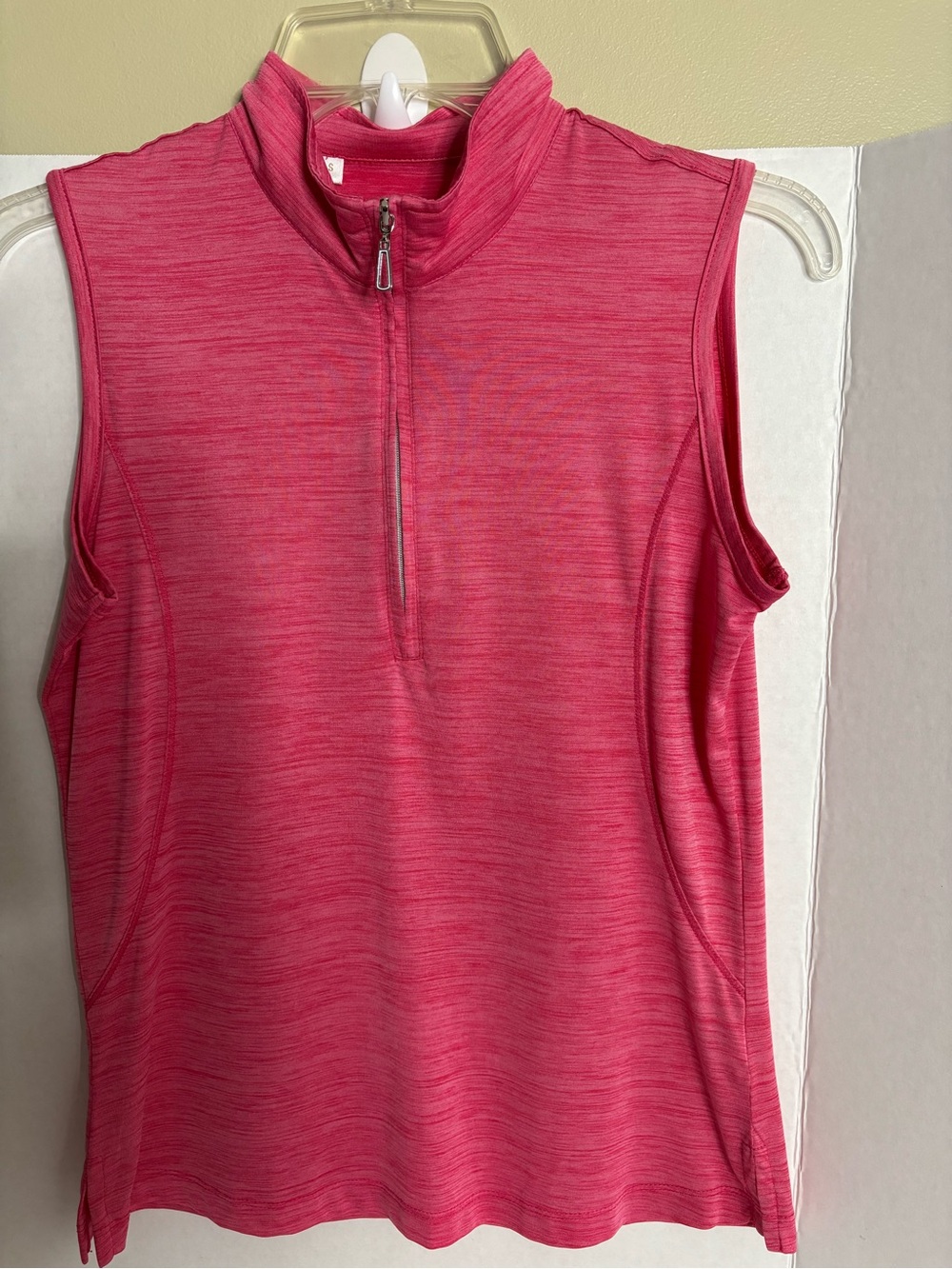 Monterey Club Sleeveless Pink Quarter-Zip Performance Top